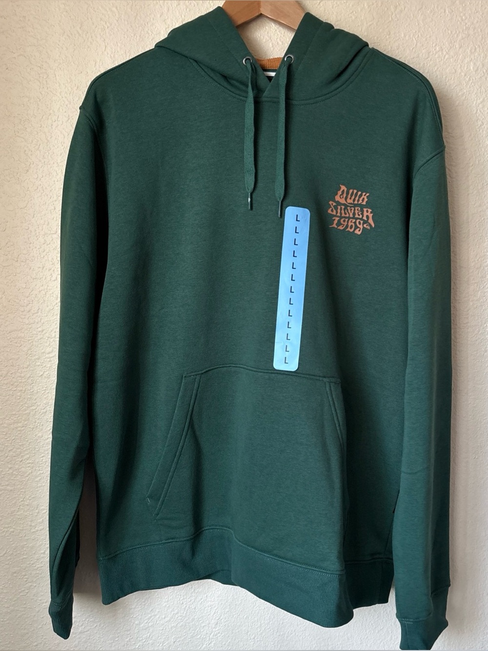 Quiksilver Forest Green Pullover Hoodie with Chest Logo